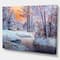 Designart - Forest in Winter Sunset - Landscapes Painting Print on Wrapped Canvas